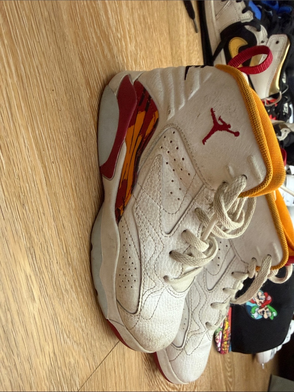 Nike Kids White Red Gold High-Top Sneakers